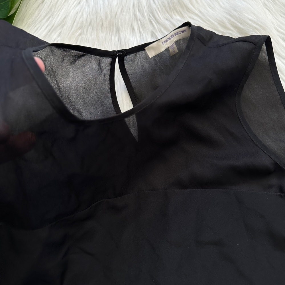 ⭐️ Lavender Brown Sexy Black Top - Picture 2 of 5